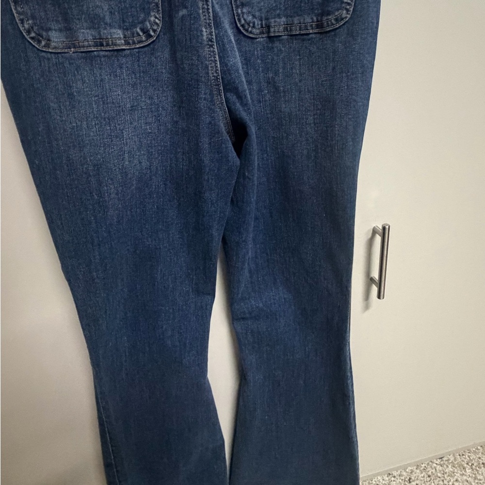 NWT large Dark Wash Denim Button-Front Jumpsuit - Picture 7 of 7